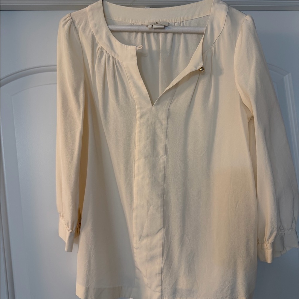 kate spade Cream V-Neck Long Sleeve Blouse